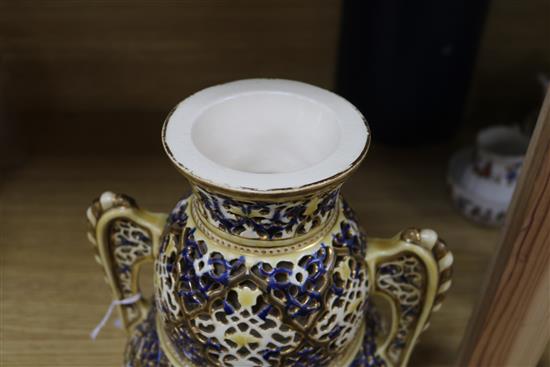 A Zsolnay vase and cover height 26cm